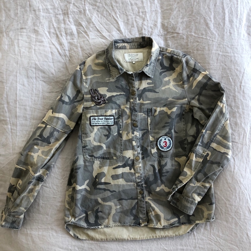 Zara camo shirt